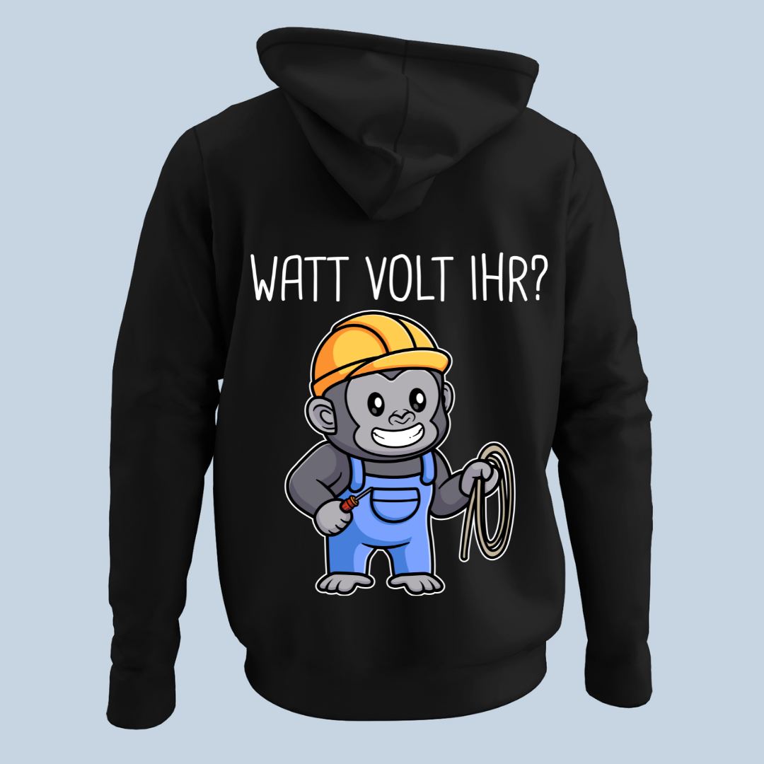 Elektriker Affe - Hoodie Unisex Rückendruck