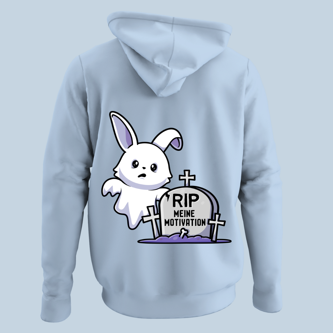 Motivation Hase - Hoodie Unisex Rückendruck