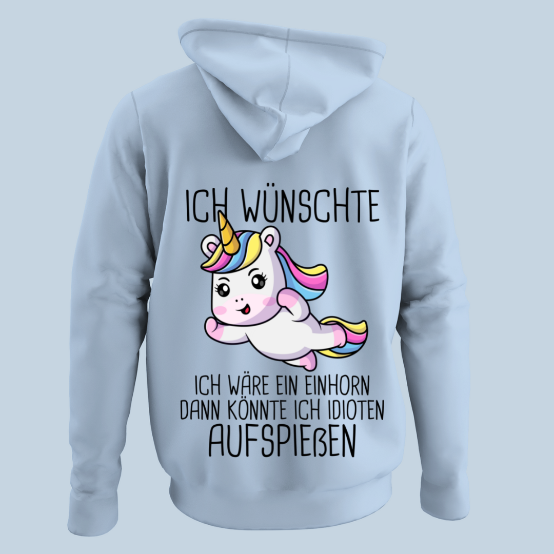 Aufspießen Einhorn 2 - Hoodie Unisex Rückendruck