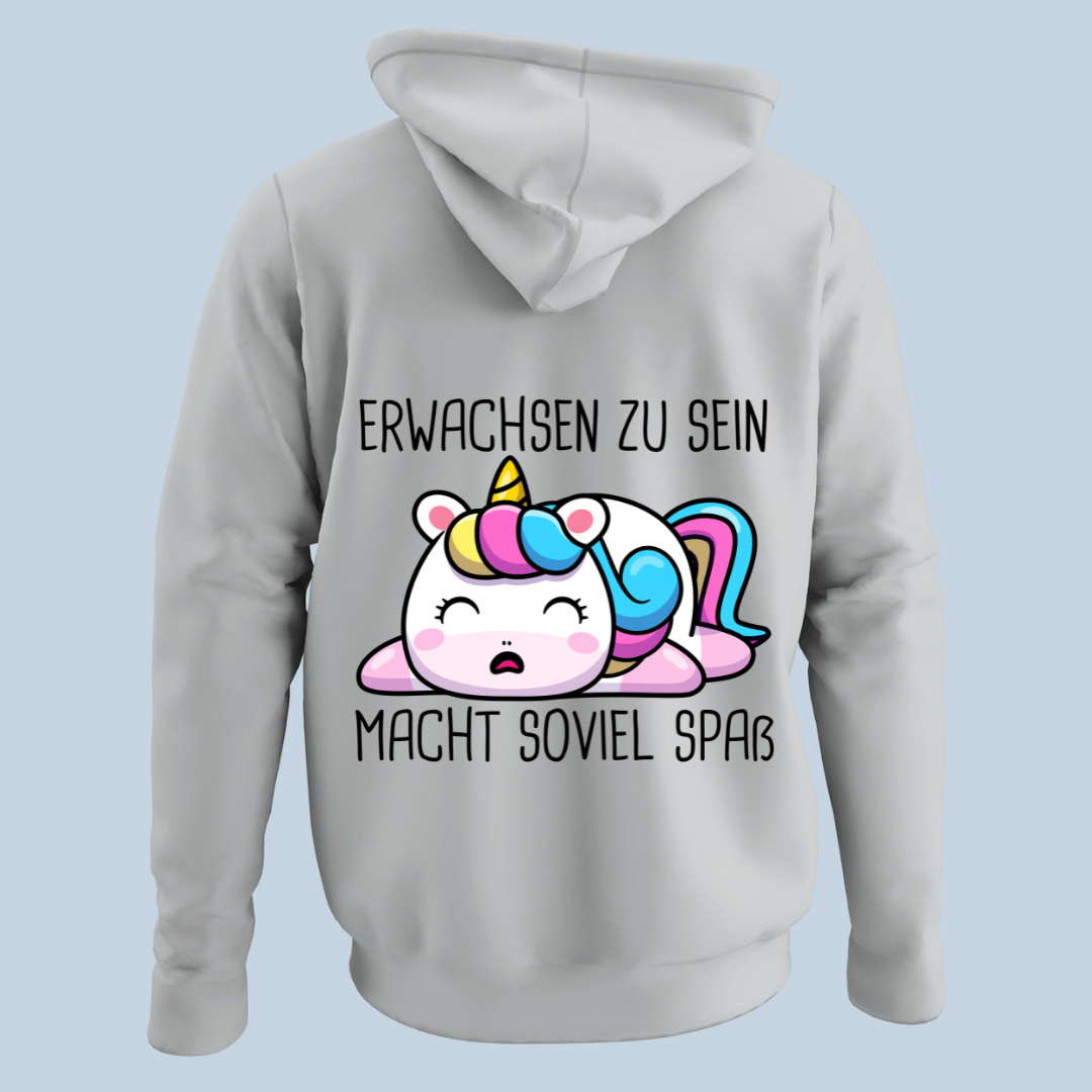 Erwachsen Einhorn - Hoodie Unisex Rückendruck