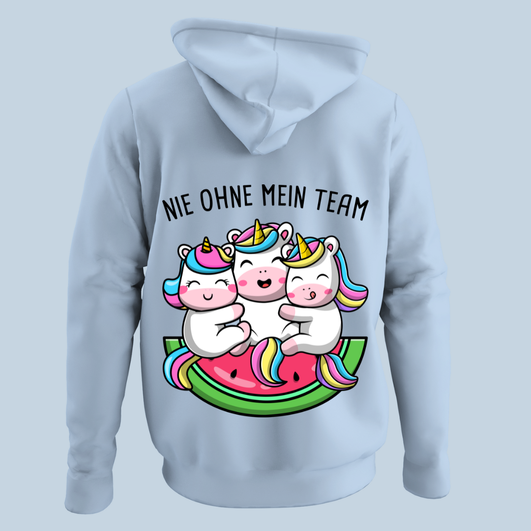 Team Einhörner - Hoodie Unisex Rückendruck