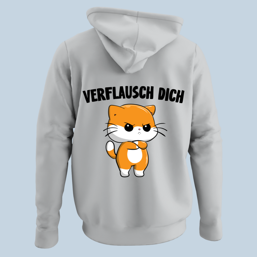 Verflausch Dich Katze - Hoodie Unisex Rückendruck