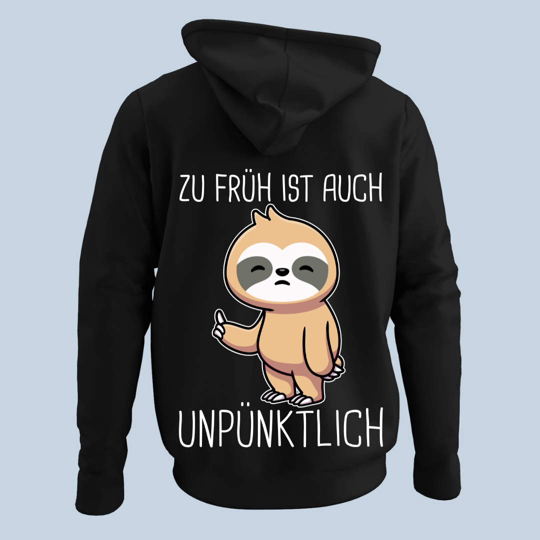 Unpünktlich Faultier - Hoodie Unisex Rückendruck