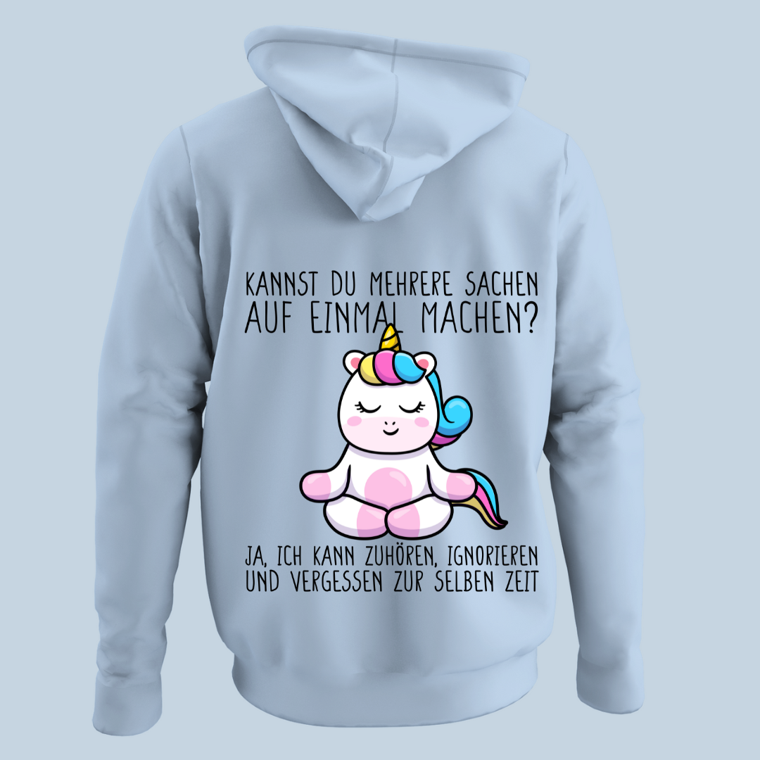 Multitasking Einhorn 2 - Hoodie Unisex Rückendruck