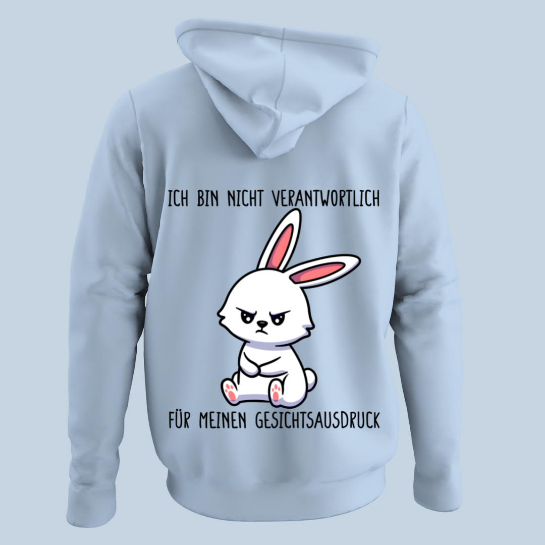 Gesichtsausdruck Hase - Hoodie Unisex Rückendruck