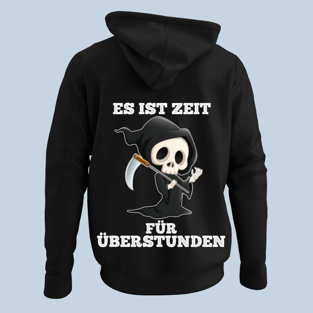 Überstunden Sensenmann - Hoodie Unisex Rückendruck