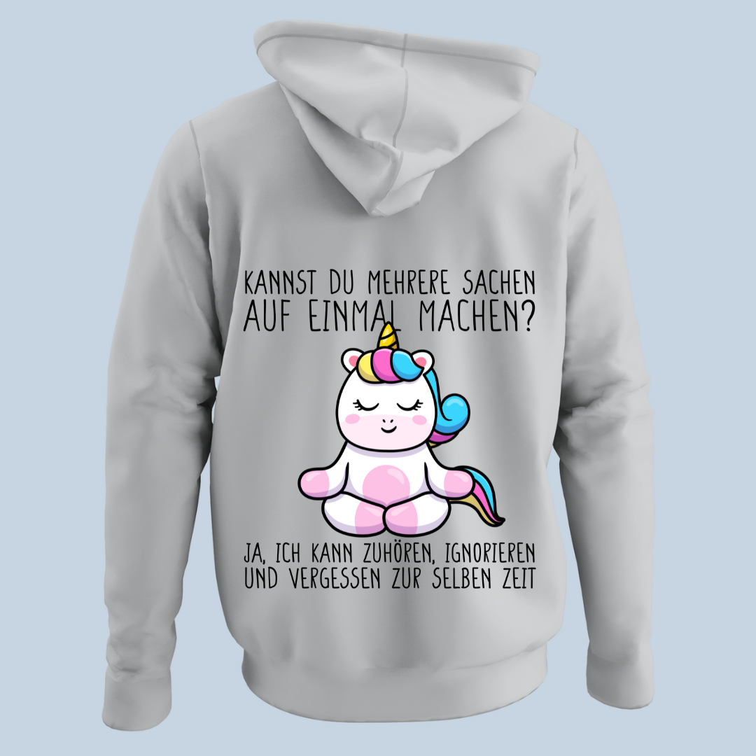 Multitasking Einhorn 2 - Hoodie Unisex Rückendruck