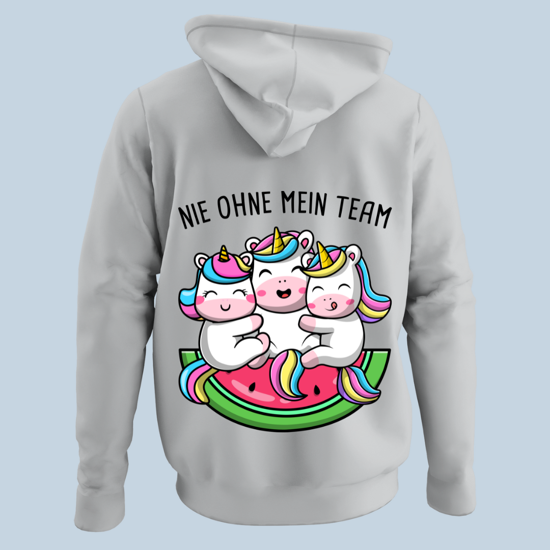 Team Einhörner - Hoodie Unisex Rückendruck
