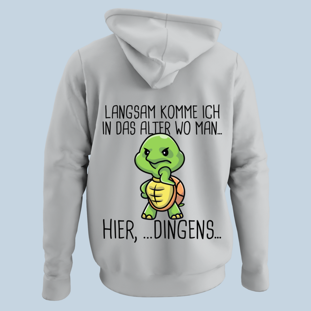 Langsam Schildkröte - Hoodie Unisex Rückendruck