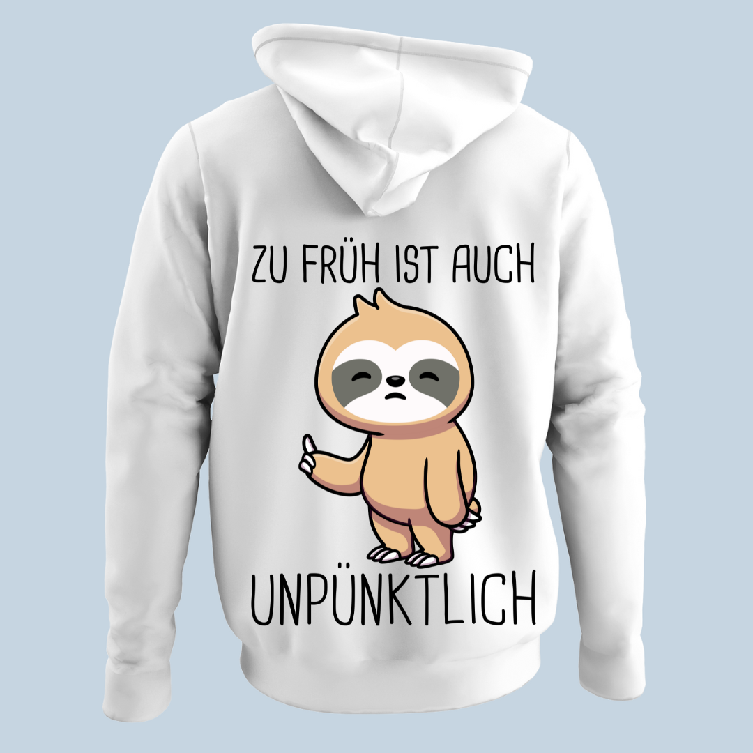 Unpünktlich Faultier - Hoodie Unisex Rückendruck