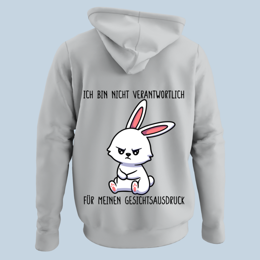 Gesichtsausdruck Hase - Hoodie Unisex Rückendruck