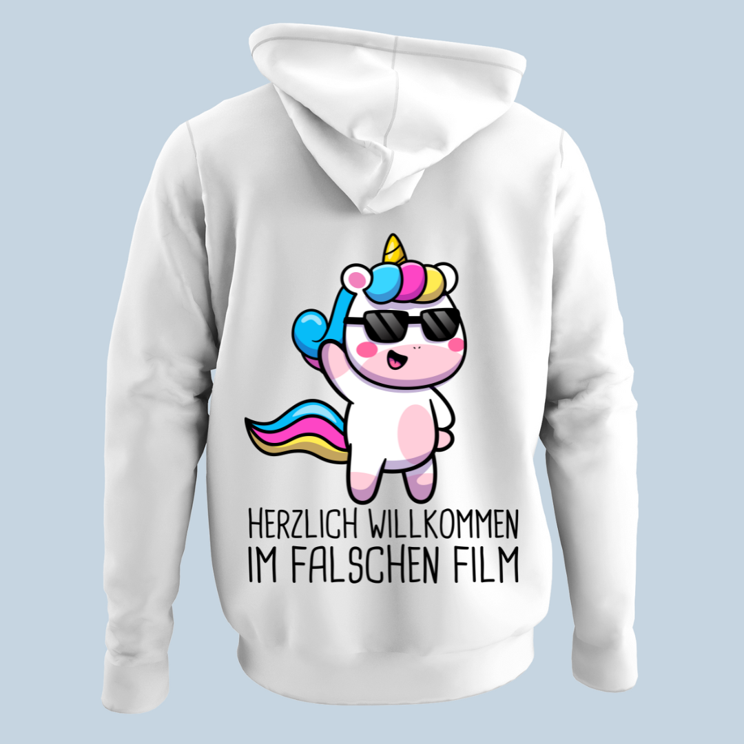 Film Einhorn - Hoodie Unisex Rückendruck