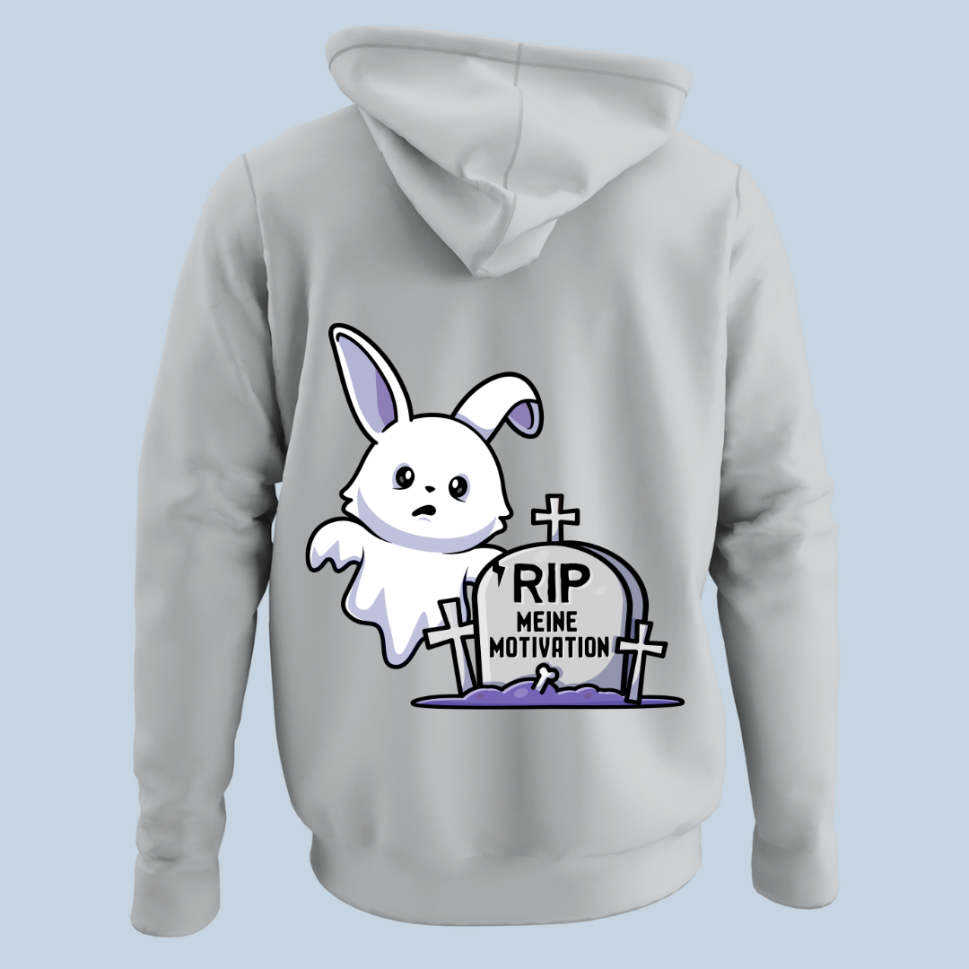 Motivation Hase - Hoodie Unisex Rückendruck