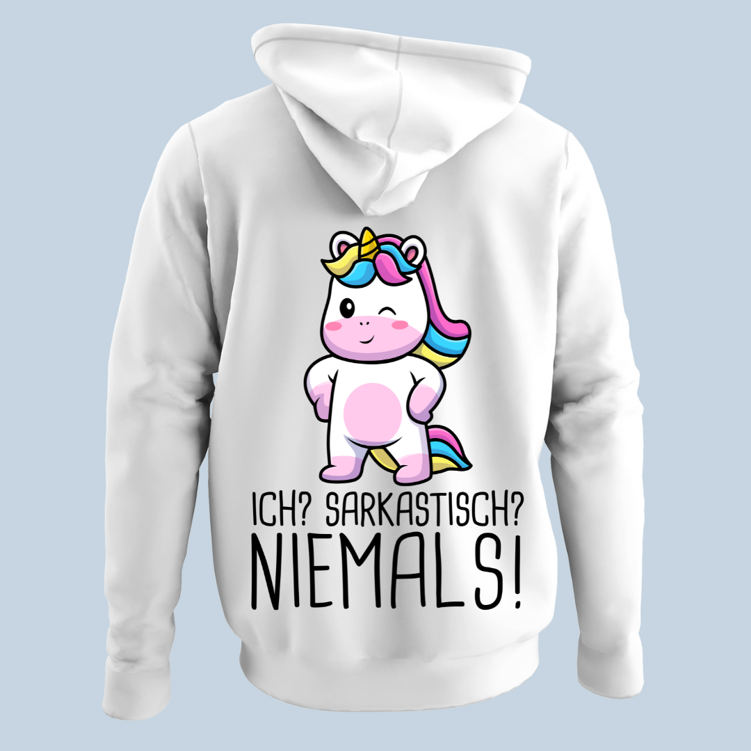 Sarkastisch Einhorn 2 - Hoodie Unisex Rückendruck