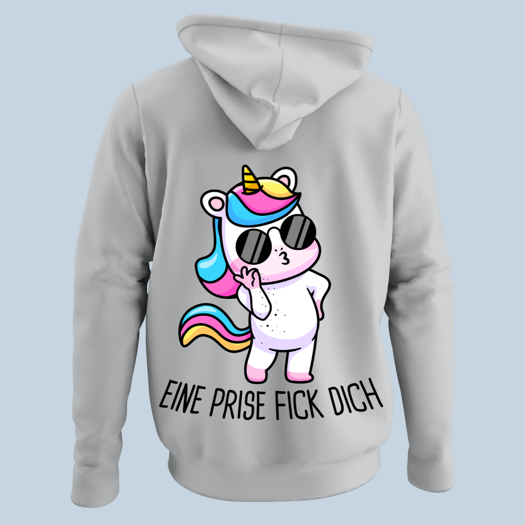 Prise Einhorn - Hoodie Unisex Rückendruck