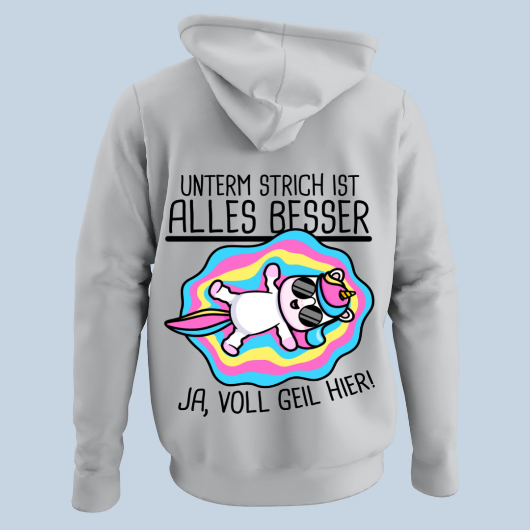 Strich Einhorn - Hoodie Unisex Rückendruck