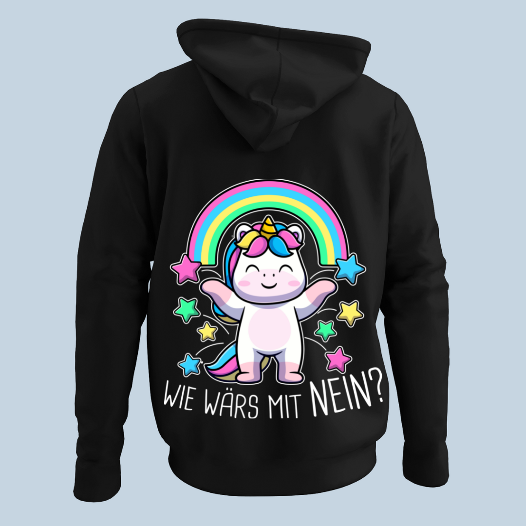 Nein? Einhorn - Hoodie Unisex Rückendruck