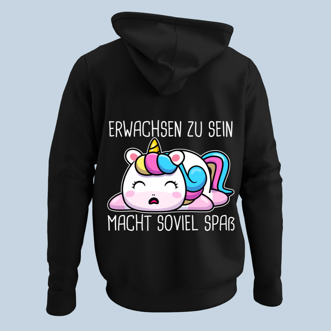 Erwachsen Einhorn - Hoodie Unisex Rückendruck