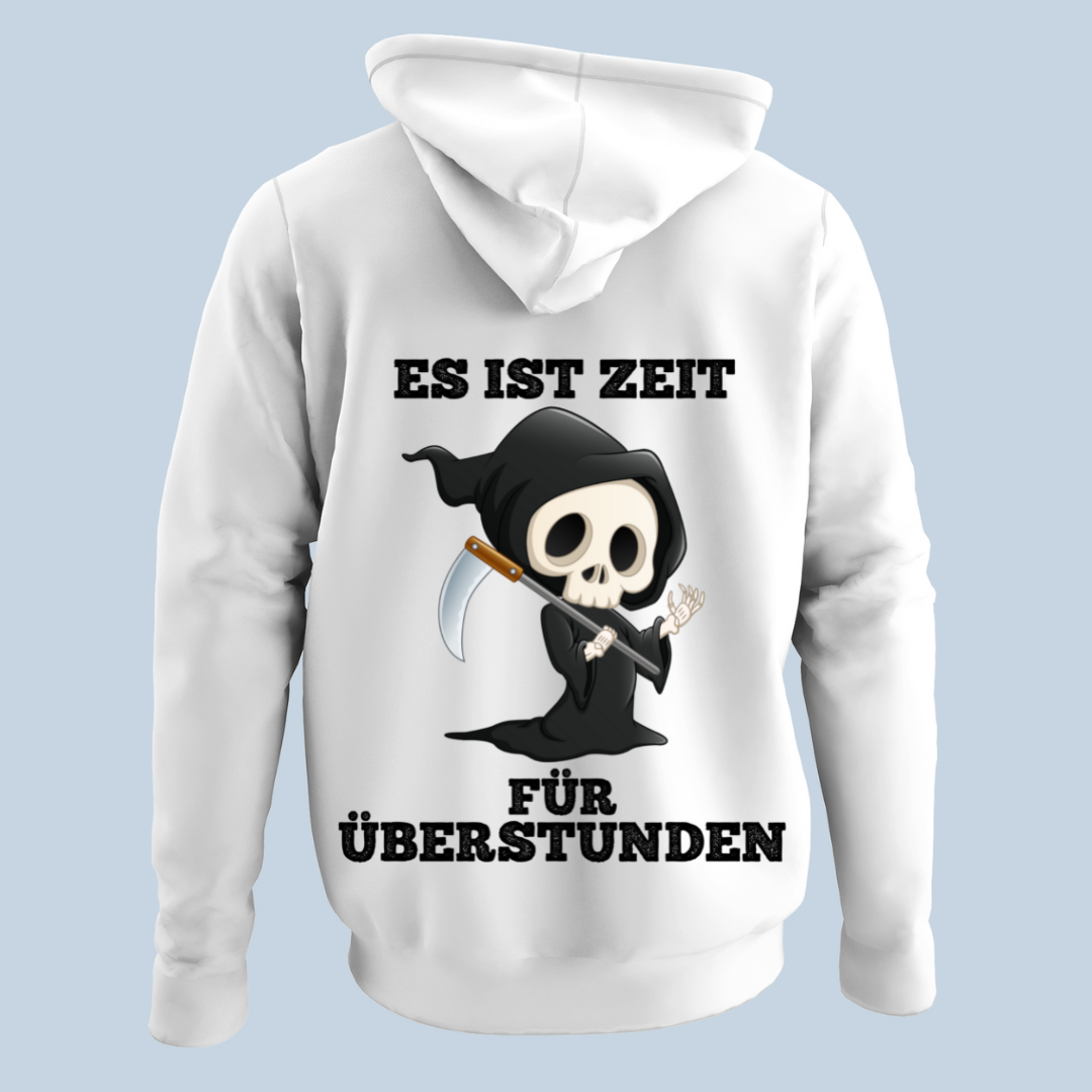 Überstunden Sensenmann - Hoodie Unisex Rückendruck