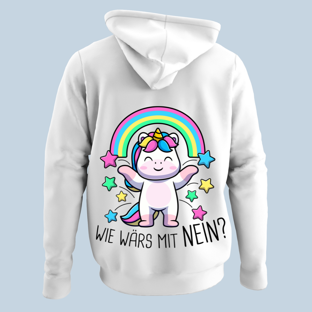 Nein? Einhorn - Hoodie Unisex Rückendruck