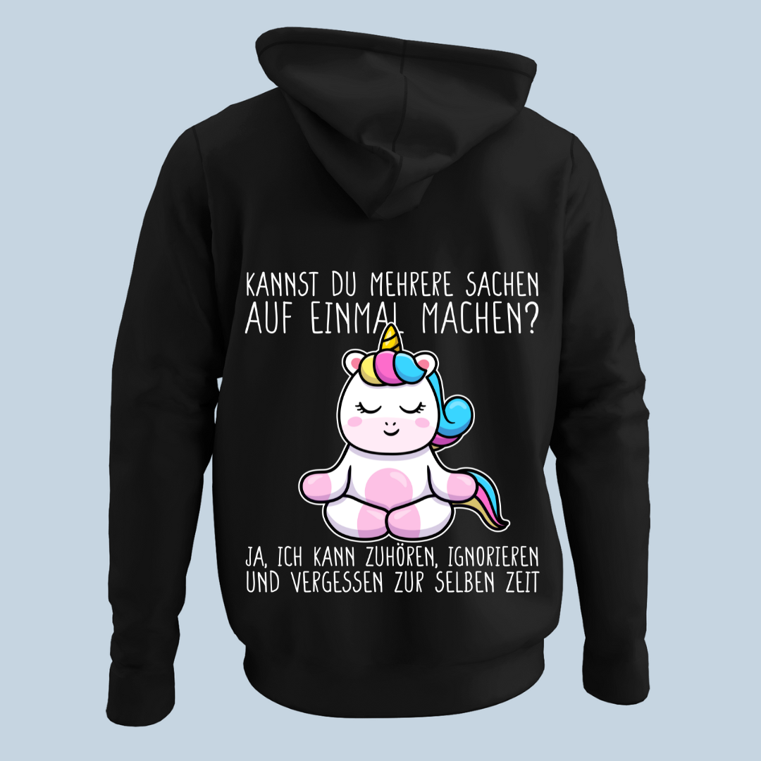 Multitasking Einhorn 2 - Hoodie Unisex Rückendruck
