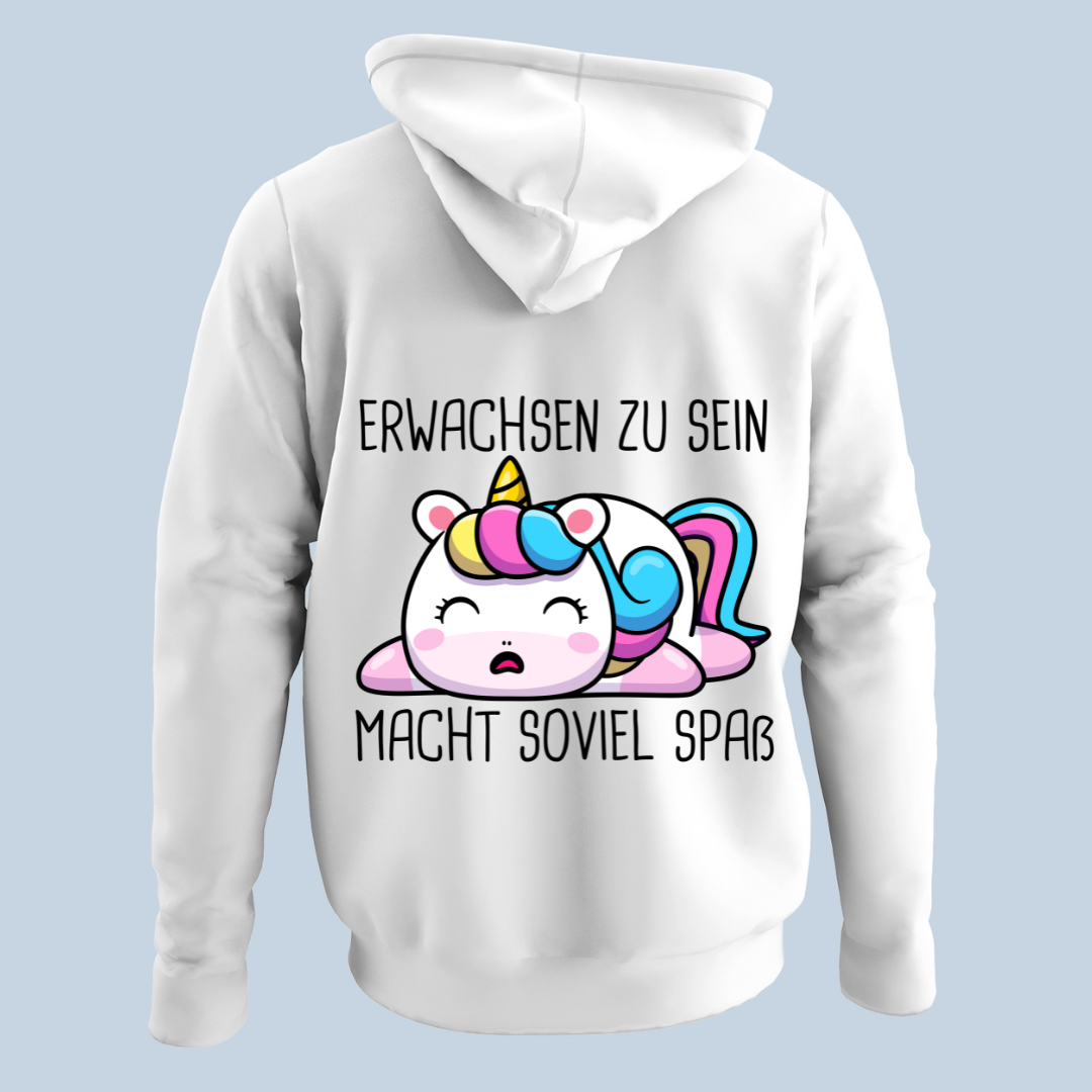 Erwachsen Einhorn - Hoodie Unisex Rückendruck
