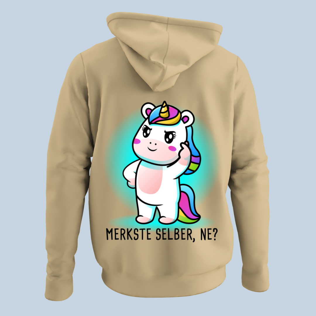 Merkste Einhorn - Hoodie Unisex Rückendruck