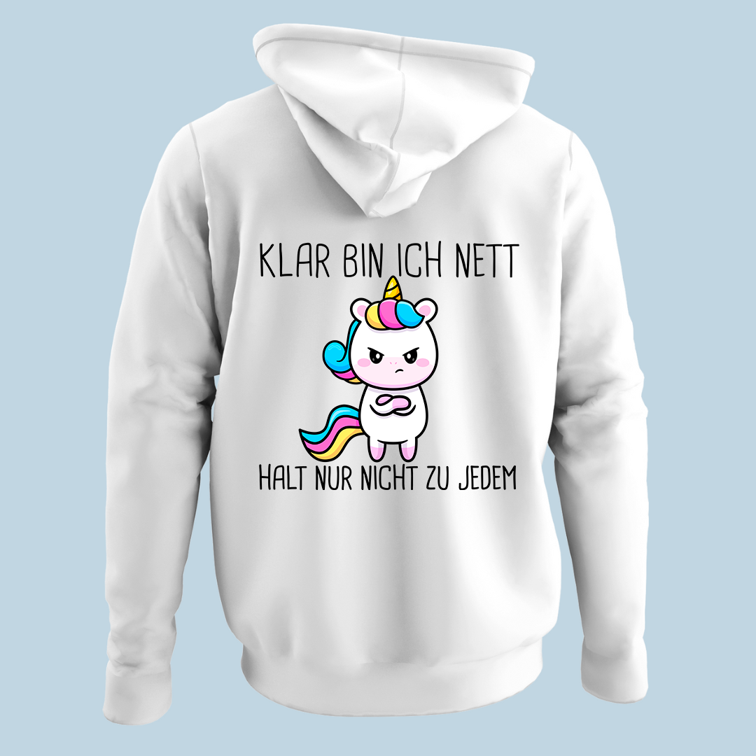 Klar bin ich nett Hoodie - Hoodie Unisex Rückendruck
