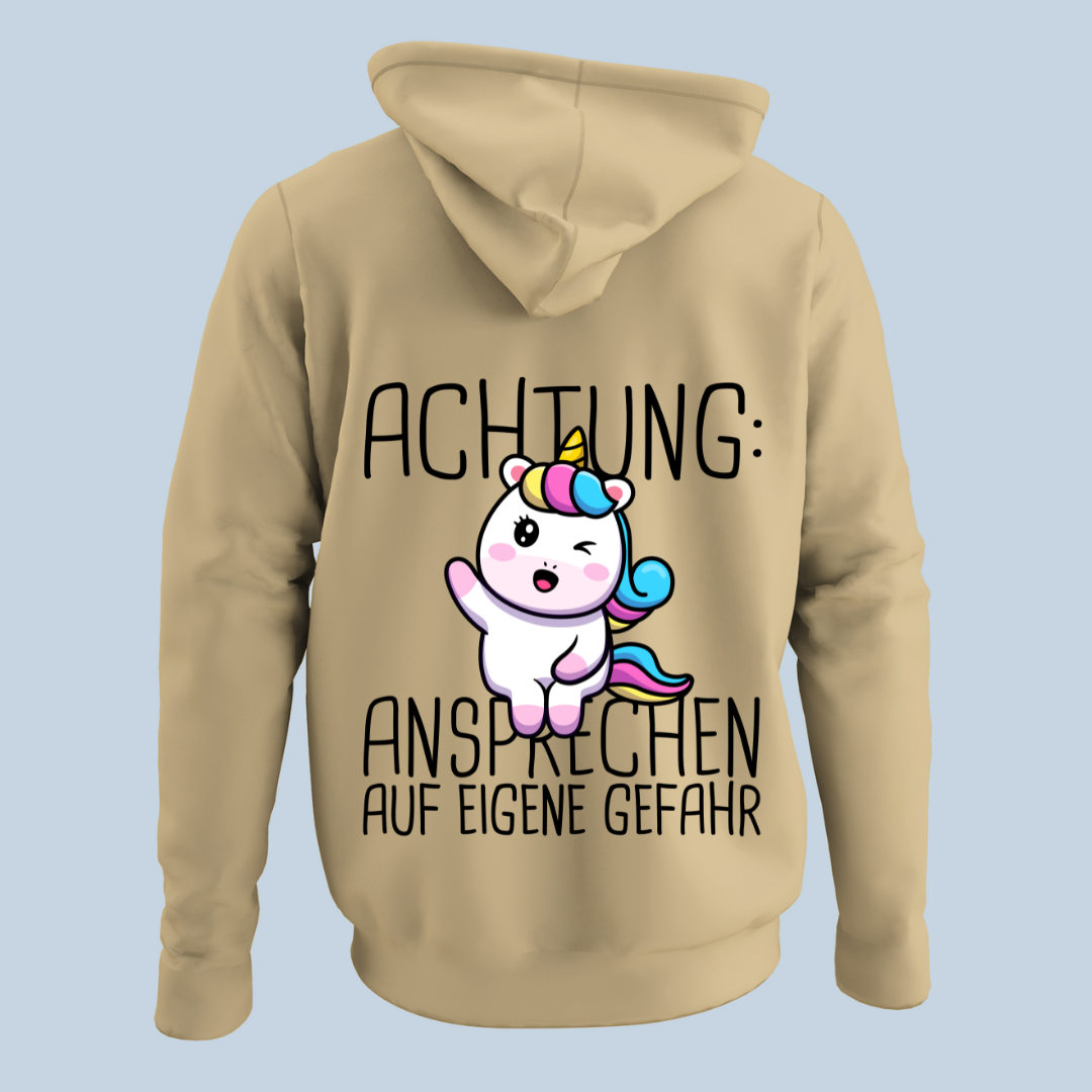 Ansprechen Einhorn - Hoodie Unisex Rückendruck