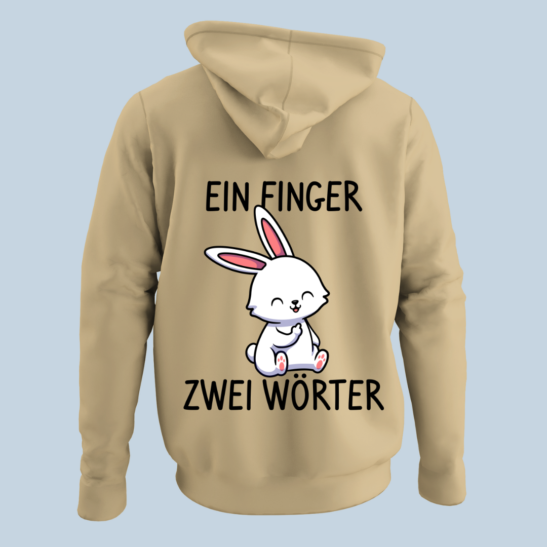 Finger Hase - Hoodie Unisex Rückendruck