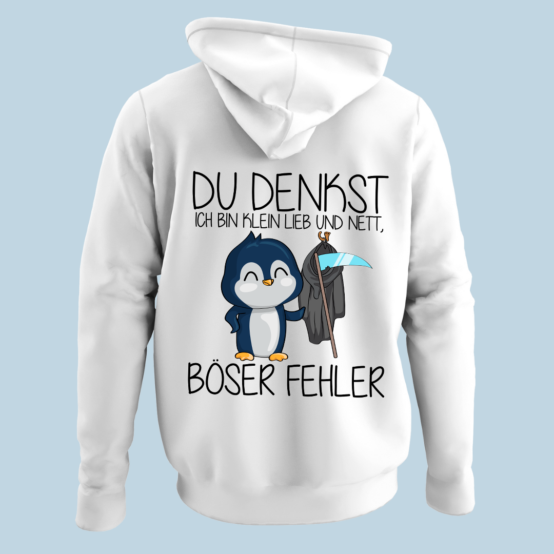 Böser Fehler Pinguin - Hoodie Unisex Rückendruck