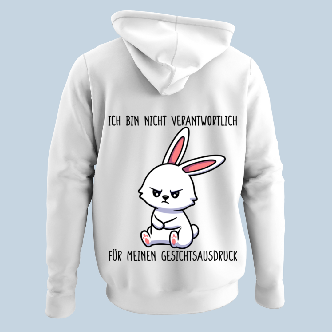 Gesichtsausdruck Hase - Hoodie Unisex Rückendruck