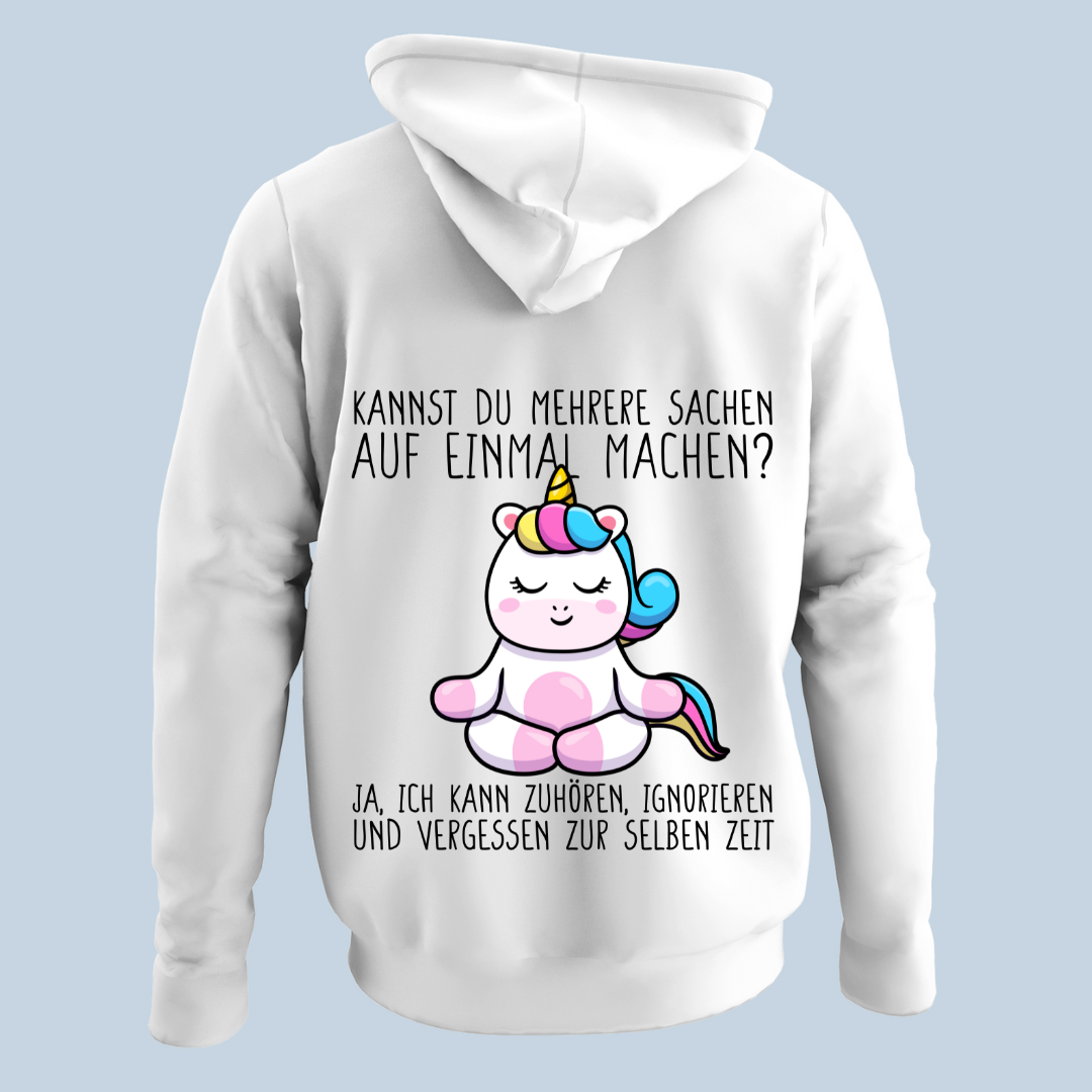 Multitasking Einhorn 2 - Hoodie Unisex Rückendruck