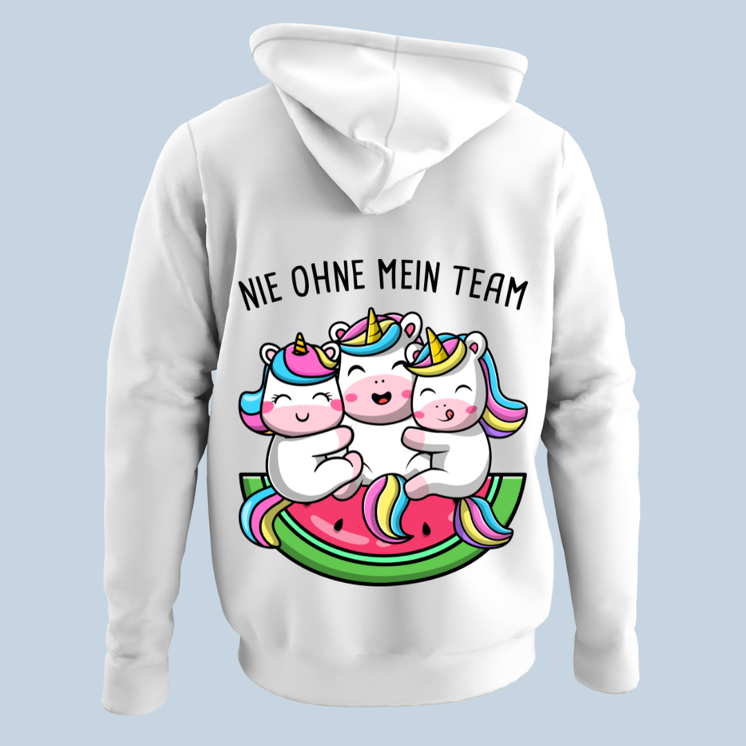 Team Einhörner - Hoodie Unisex Rückendruck