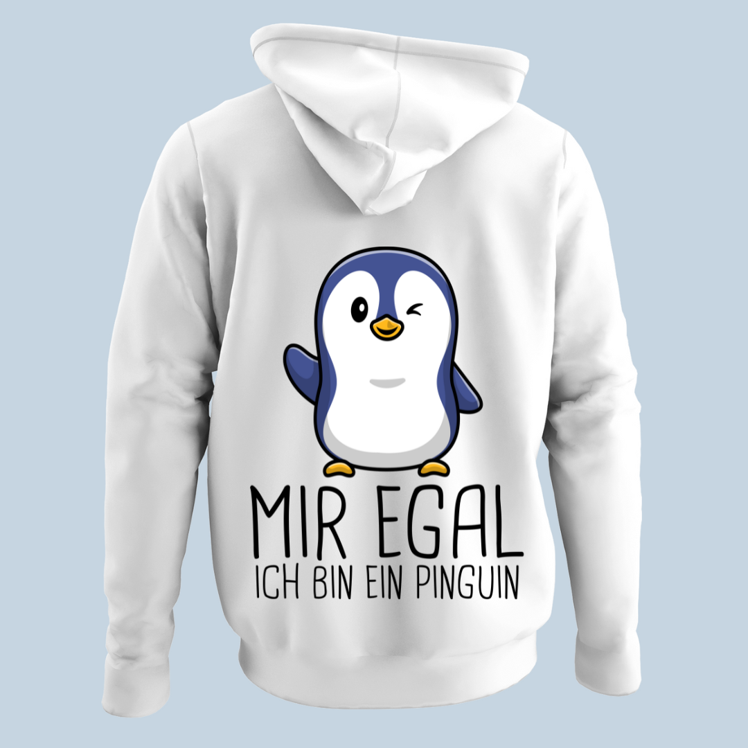 Mir Egal Pinguin - Hoodie Unisex Rückendruck