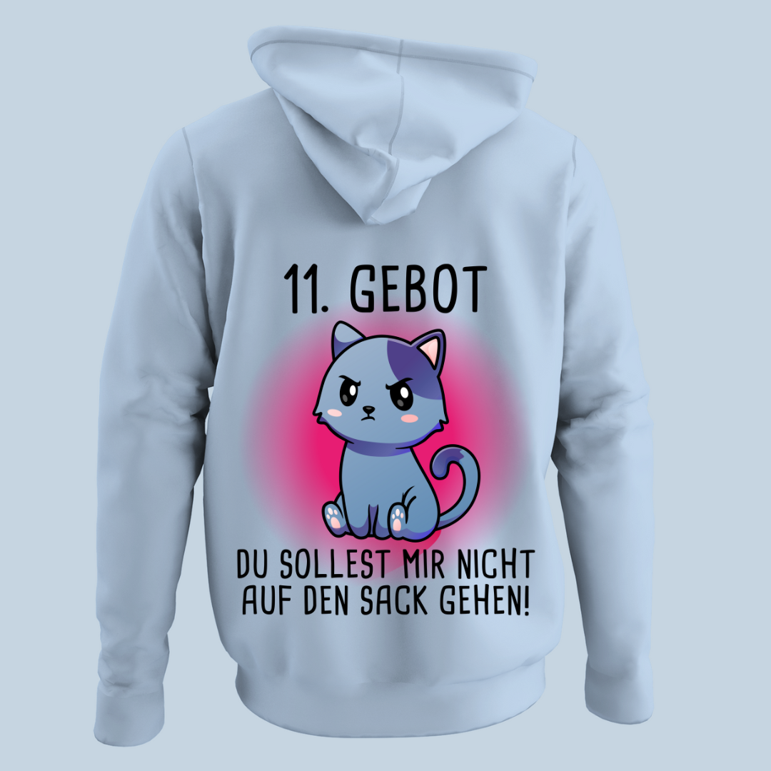 11. Gebot Katze - Hoodie Unisex Rückendruck