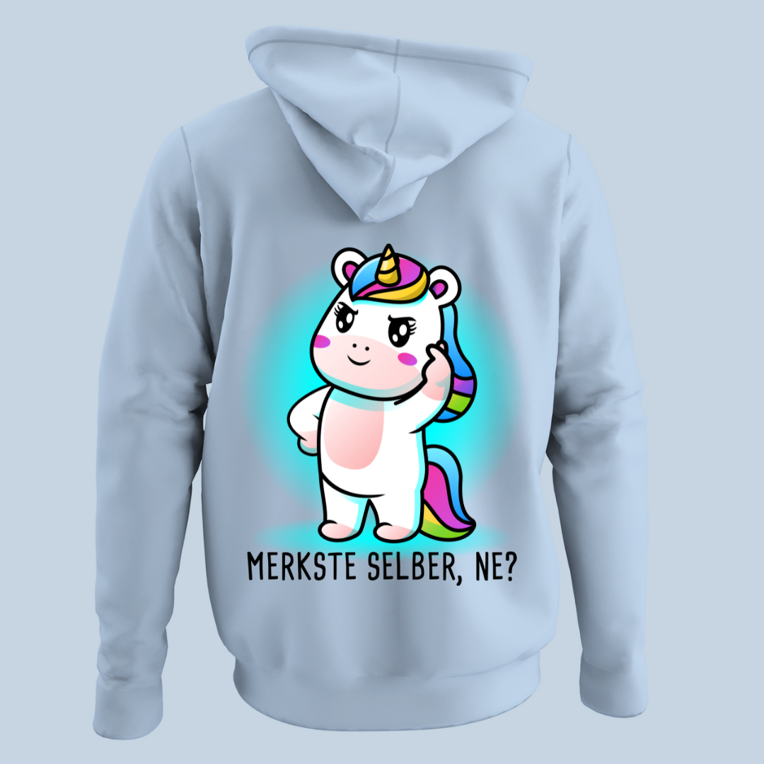 Merkste Einhorn - Hoodie Unisex Rückendruck