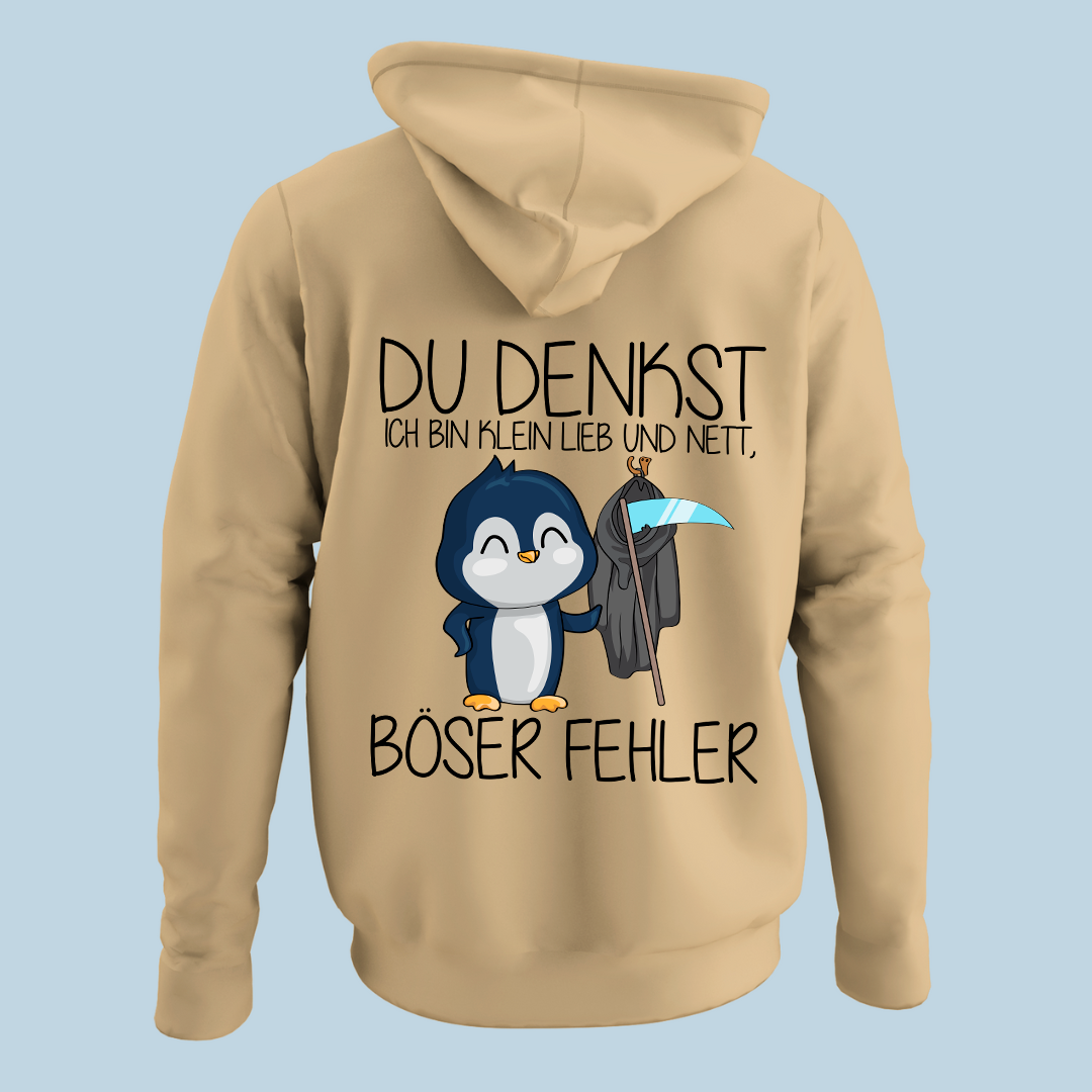 Böser Fehler Pinguin - Hoodie Unisex Rückendruck
