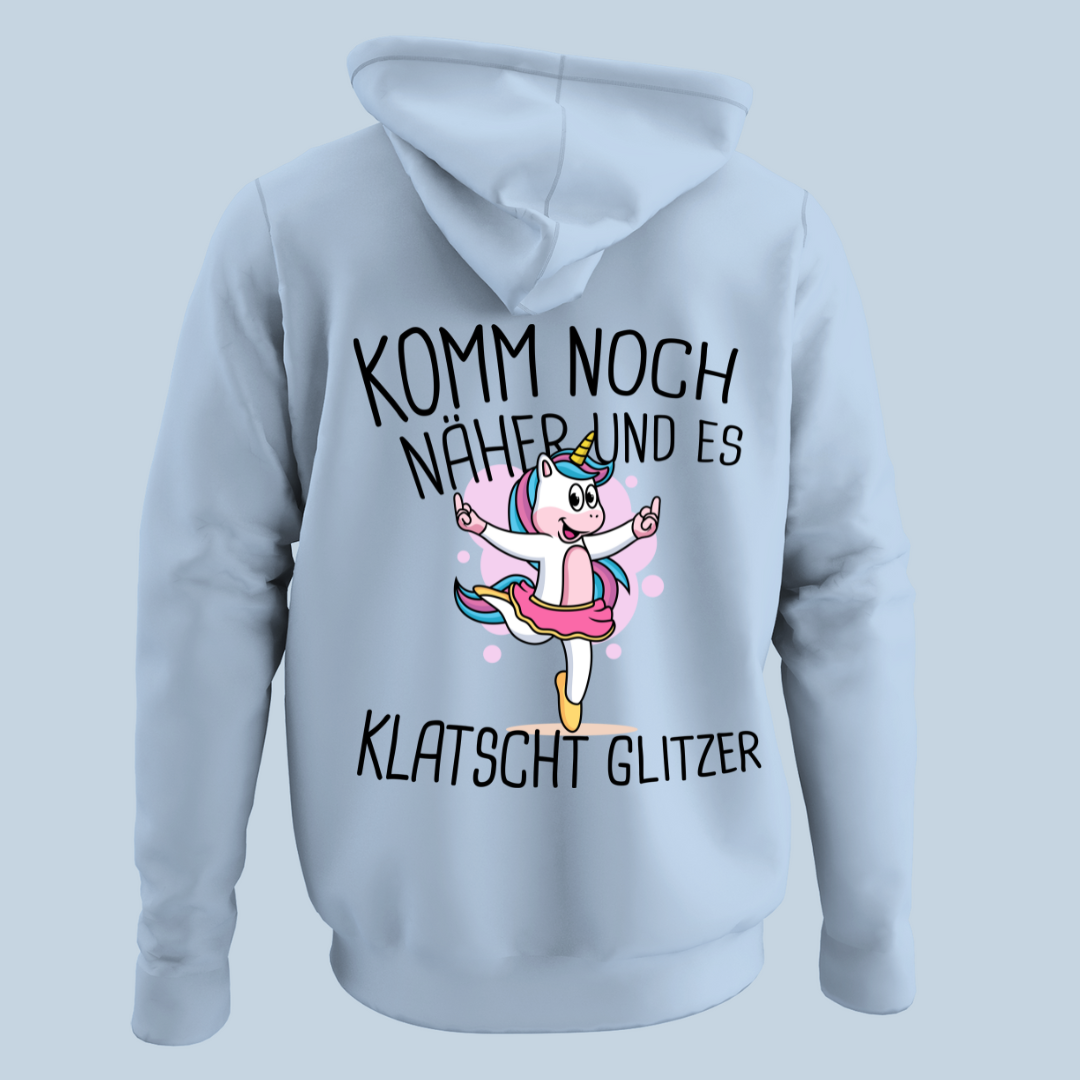 Glitzer Einhorn - Hoodie Unisex Rückendruck