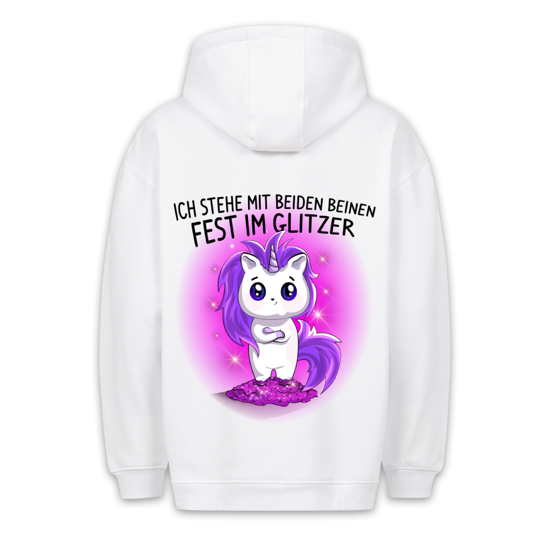 Glitzer Unicorn - Hoodie Unisex Rückendruck