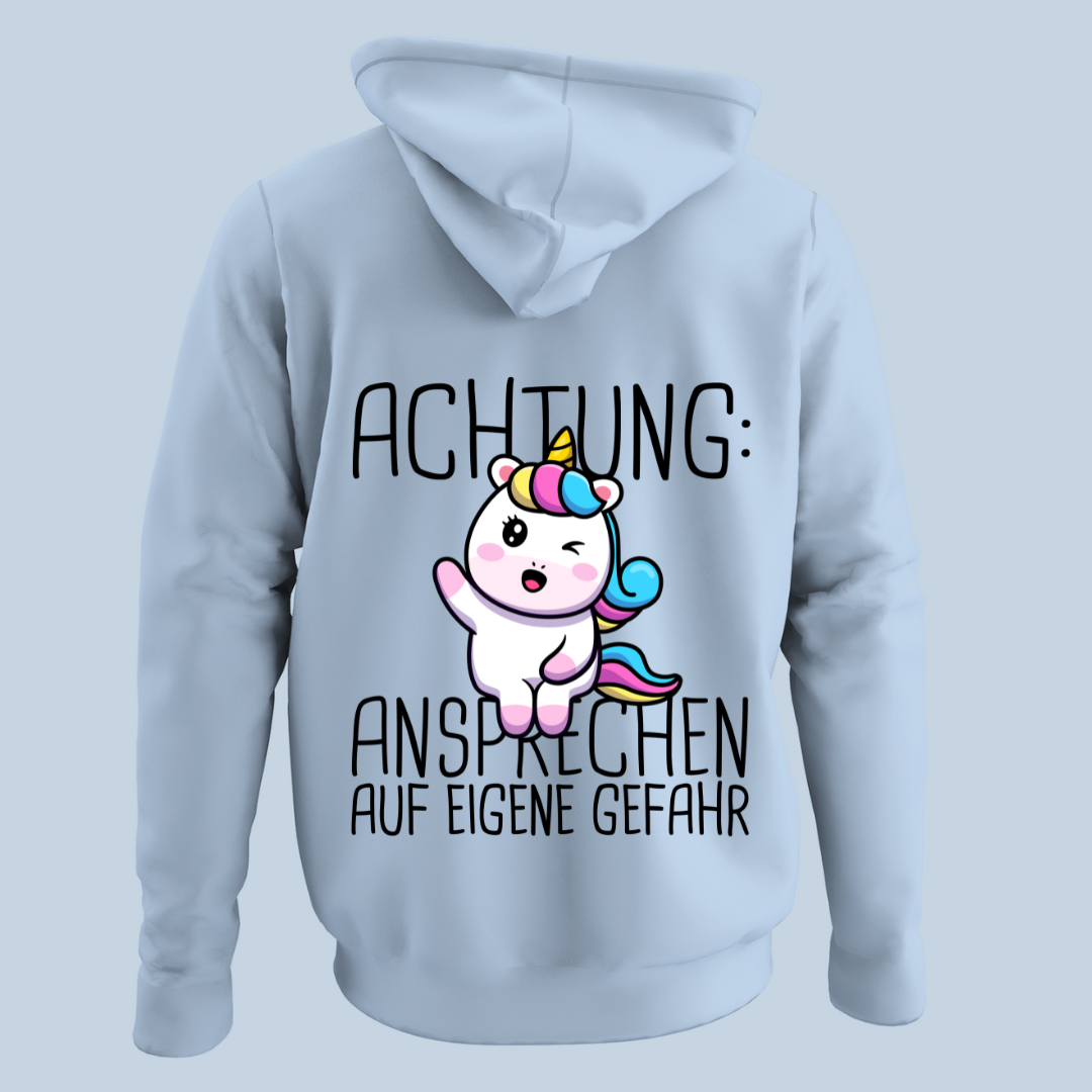 Ansprechen Einhorn - Hoodie Unisex Rückendruck