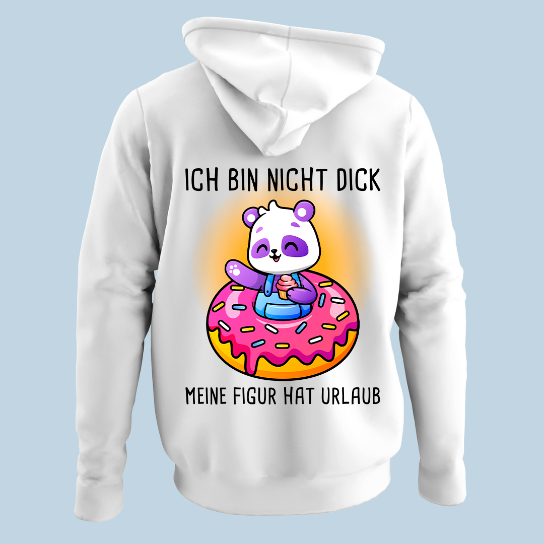Ich bin nicht dick Panda - Hoodie Unisex Rückendruck
