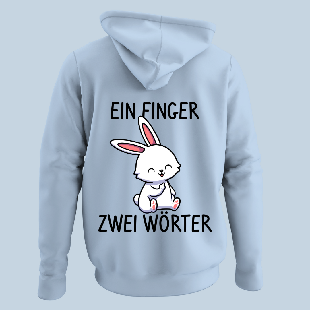 Finger Hase - Hoodie Unisex Rückendruck