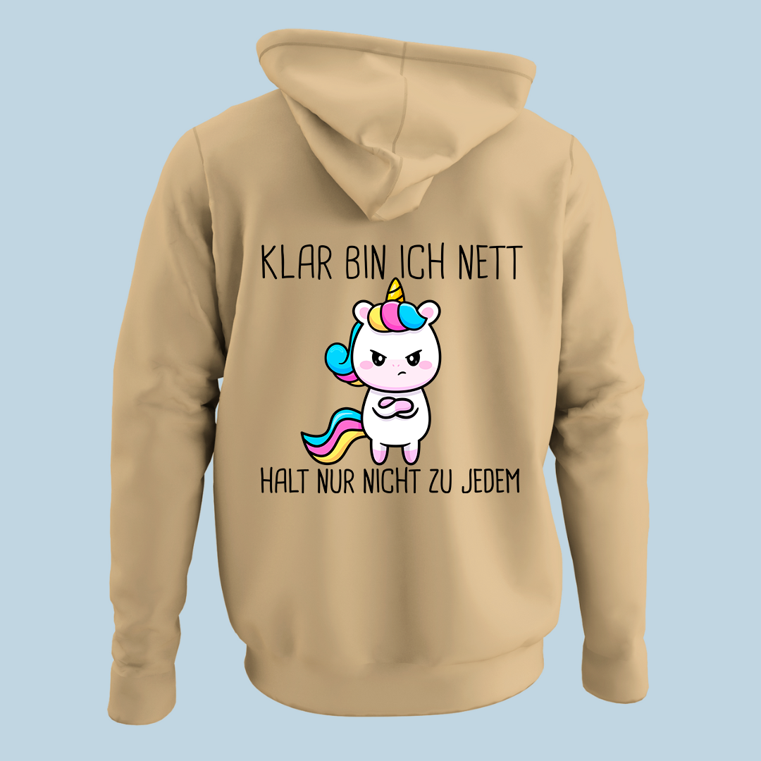 Klar bin ich nett Hoodie - Hoodie Unisex Rückendruck