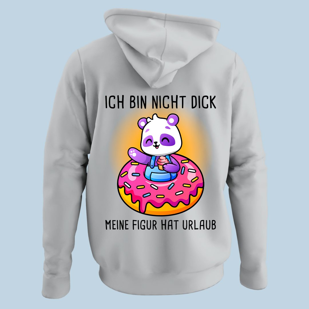 Ich bin nicht dick Panda - Hoodie Unisex Rückendruck