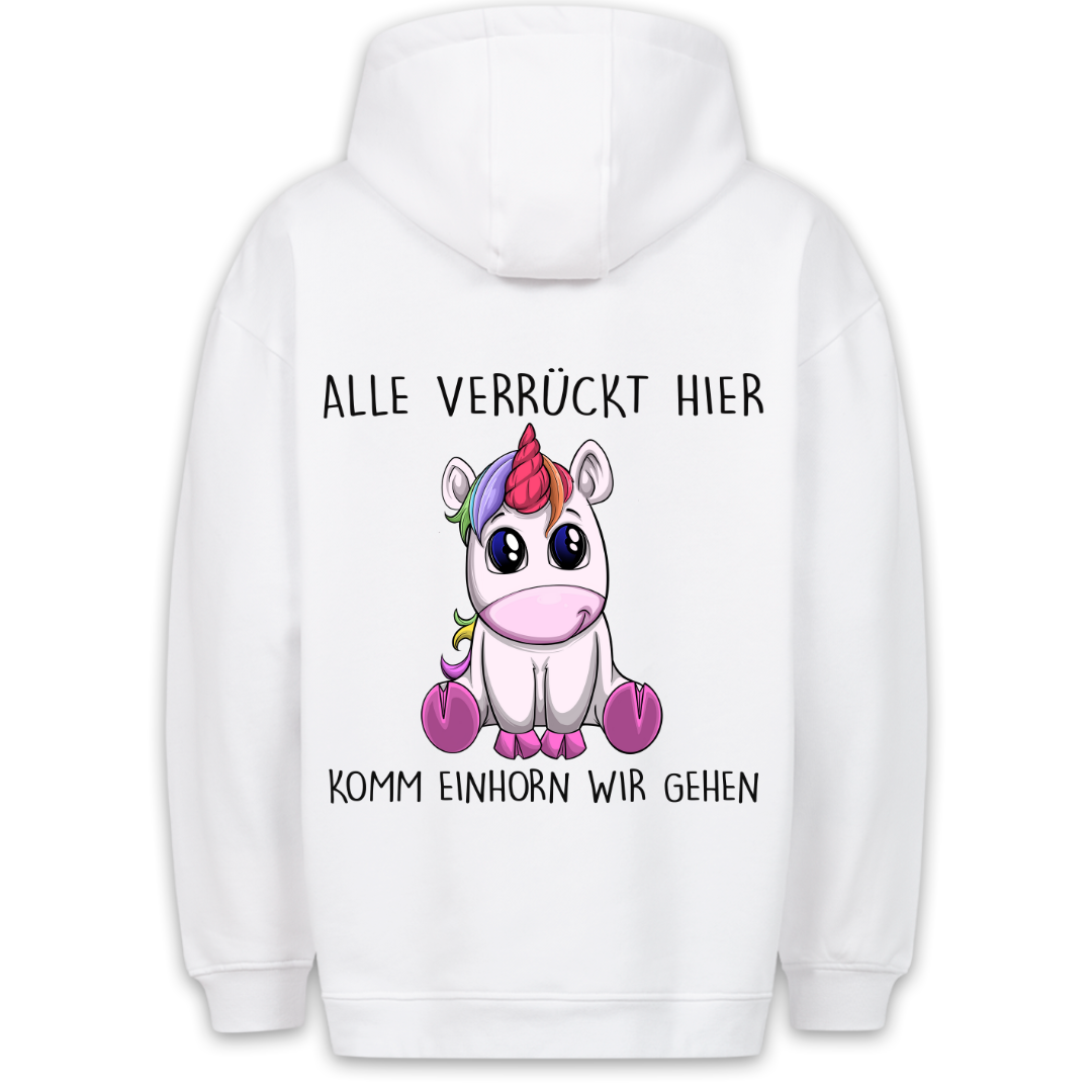 Komm Einhorn - Hoodie Unisex Rückendruck