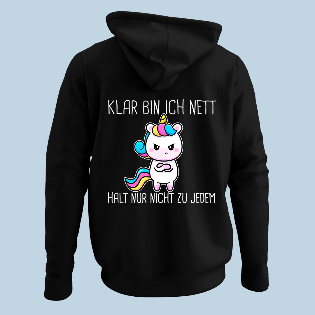 Klar bin ich nett Hoodie - Hoodie Unisex Rückendruck