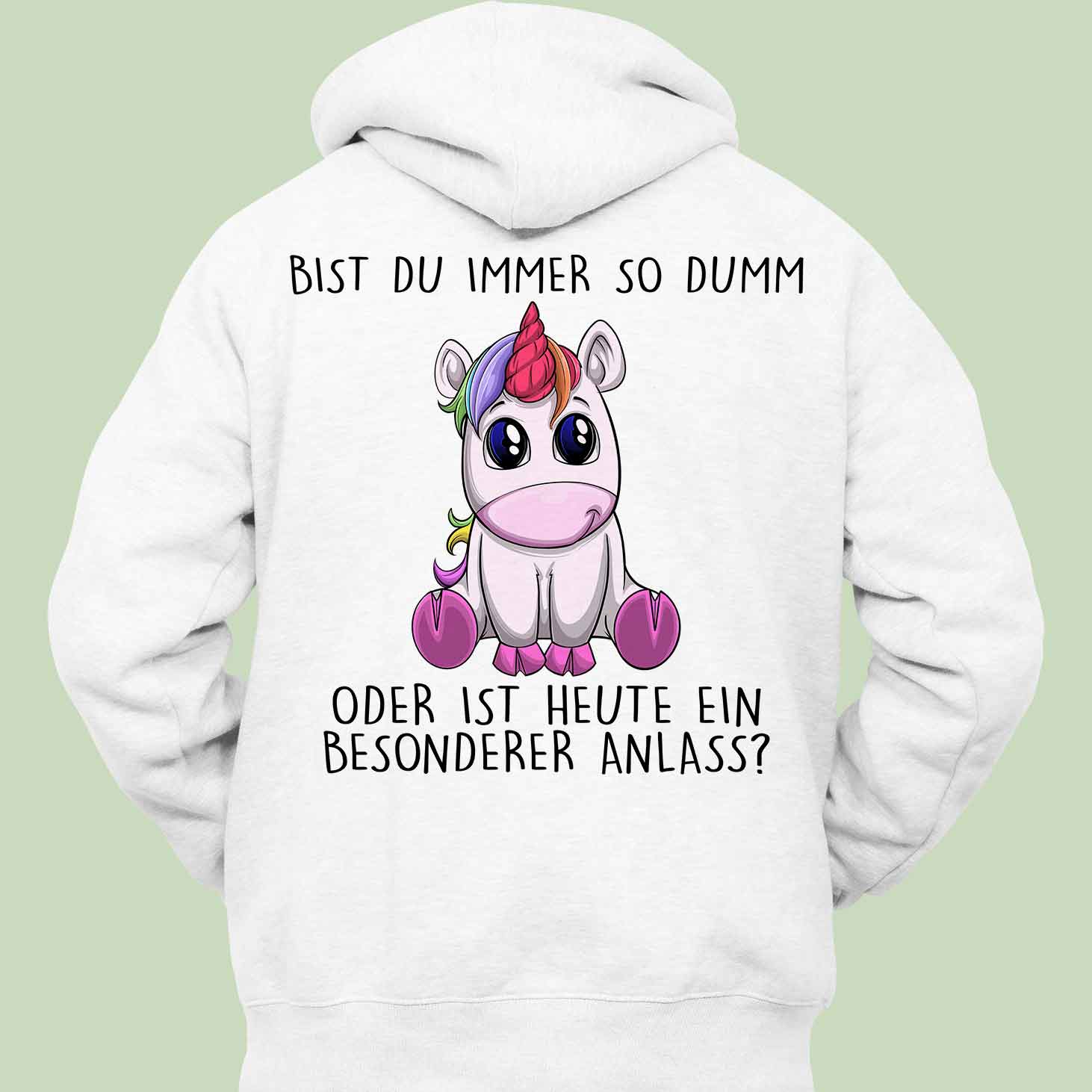 Anlass Einhorn - Hoodie Unisex Rückendruck