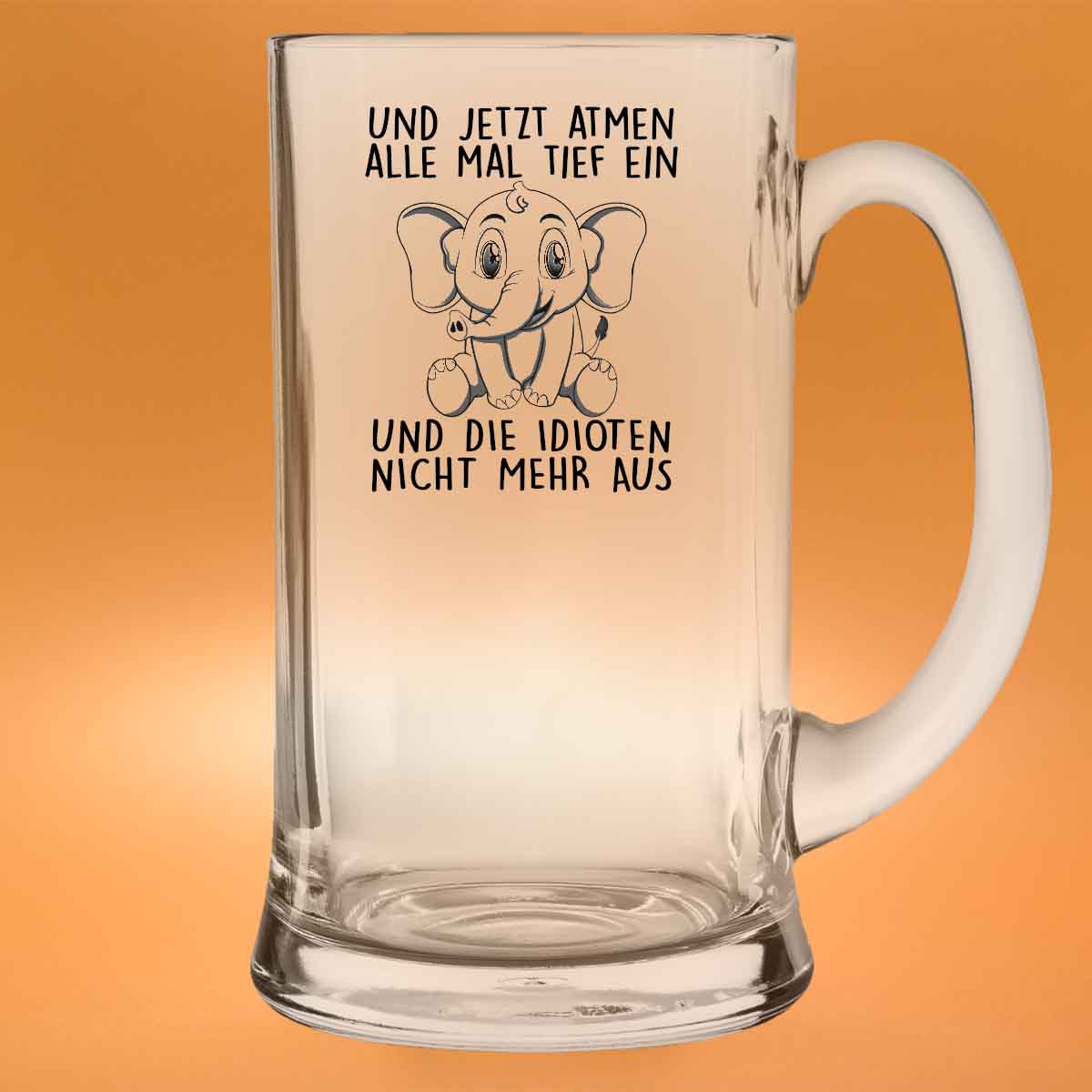 Einatmen Elefant - Bierglas