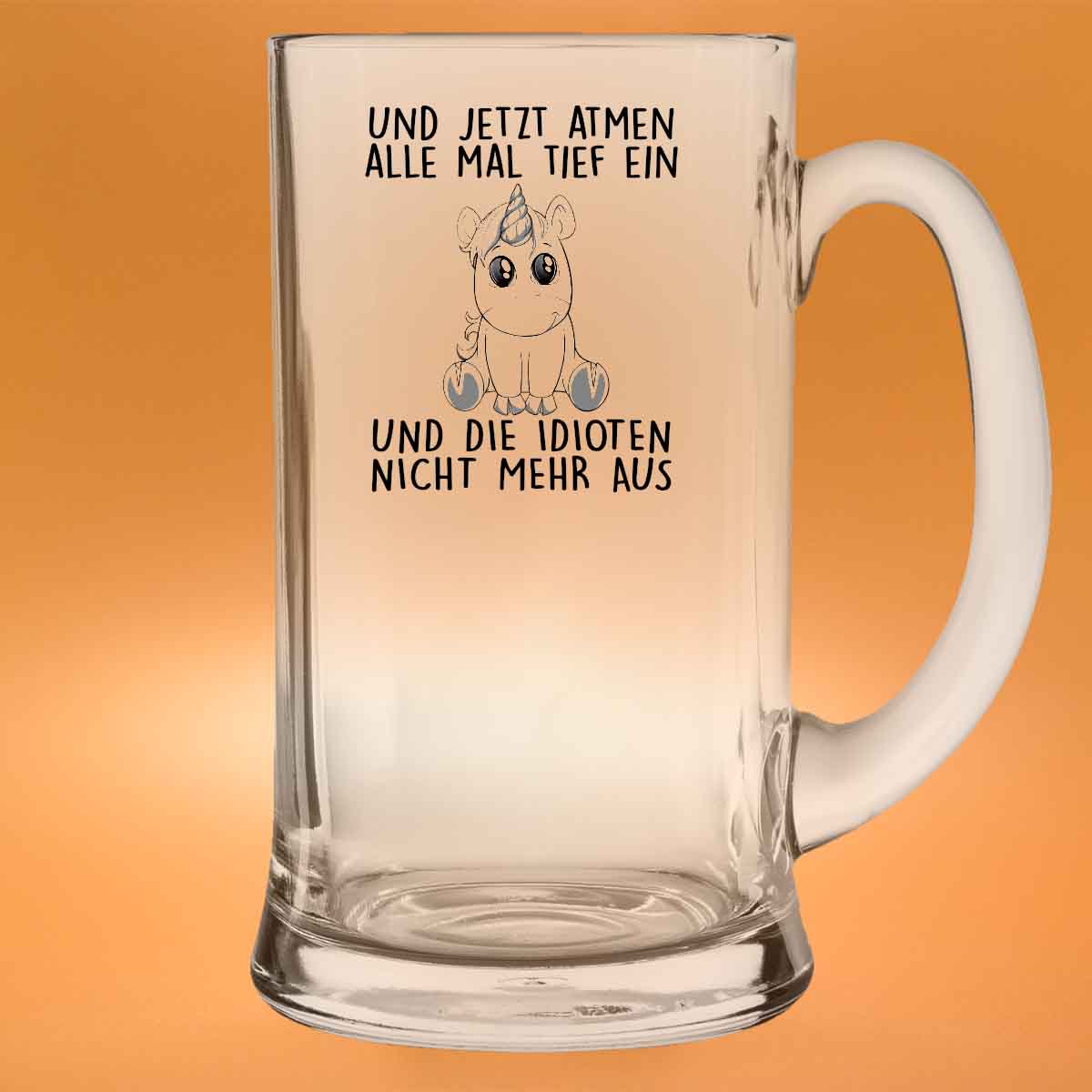 Einatmen Einhorn - Bierglas
